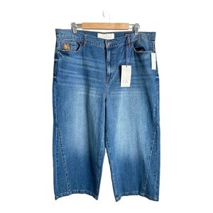 Gloria Vanderbilt x Christian Siriano Rori Wide Leg Crop Jeans Size 16 New